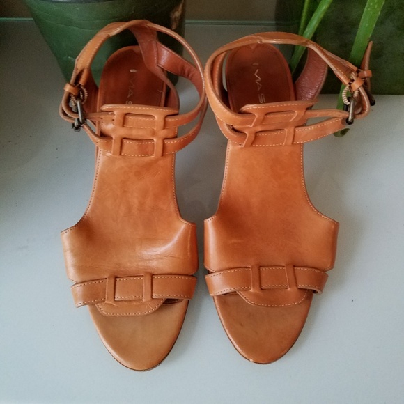 Via Spiga cognac leather block heel sandal - Picture 2 of 8